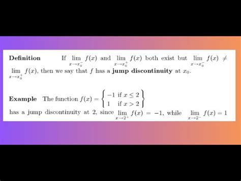 Removable Discontinuity Jump Discontinuity Infinite Discontinuity