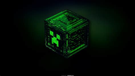 Black Minecraft Toy Minecraft Creeper Green Ore Hd Wallpaper