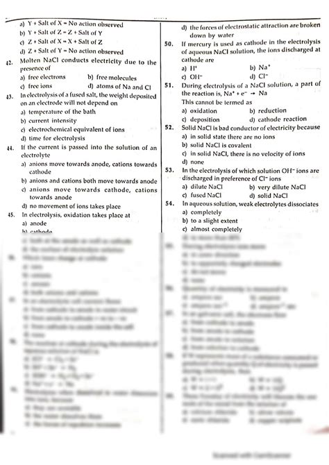 SOLUTION Electrochemistry Mcq Test With Solutions Studypool