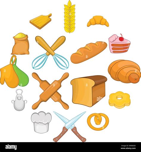 Bakery Icons Set Cartoon Style Stock Vector Image Art Alamy