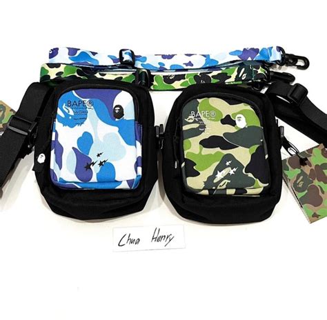 Original Bape A Bathing Ape Camo Blue Green Sling Bag Mens Fashion Bags Sling Bags On Carousell