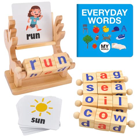 Buy Montessori Toys For Years Old Wooden Reading Blocks Cvc Words