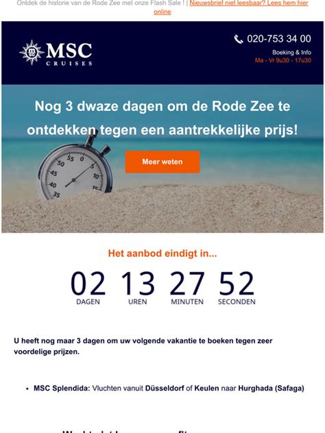 MSC Cruises UK Er Zijn Nog Maar 3 Dagen Om Te Profiteren Van Onze