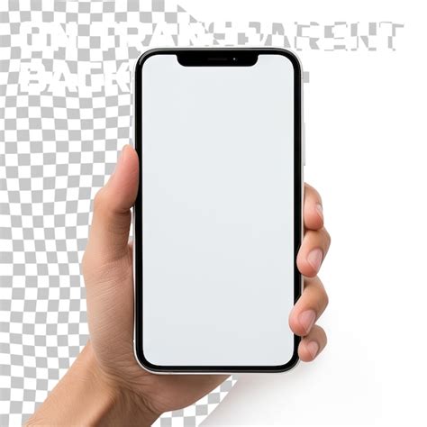 Premium PSD Hand Holding New Smartphone On Transparent Background