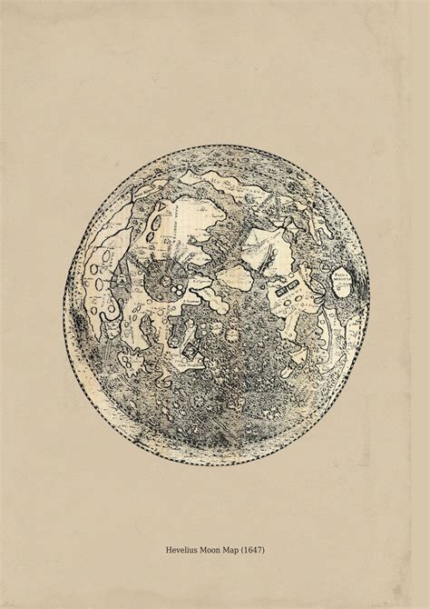 Moon Map By Hevelius Polish Astronomer Johannes Hewelke It Was First