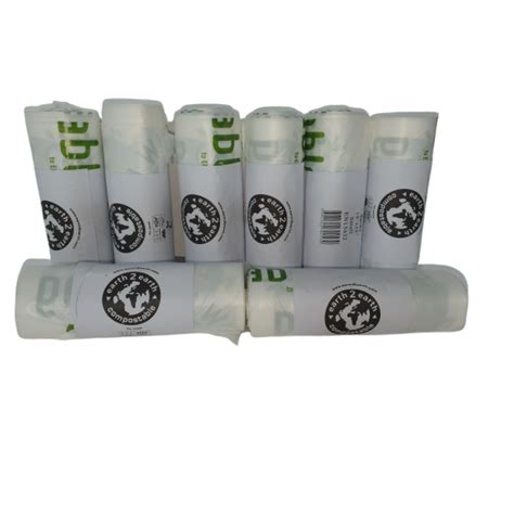 Earth2Earth Clear Compostable Sacks 18 X 18 20 Bags Per Roll