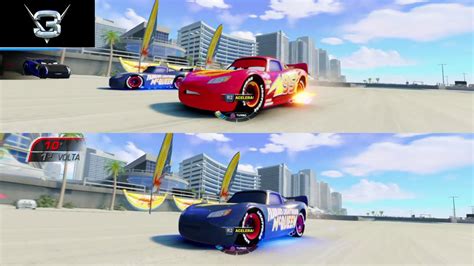 Carros 3 Correndo Para Vencer MCqueen Azul Vs Mcqueen Vermelho YouTube