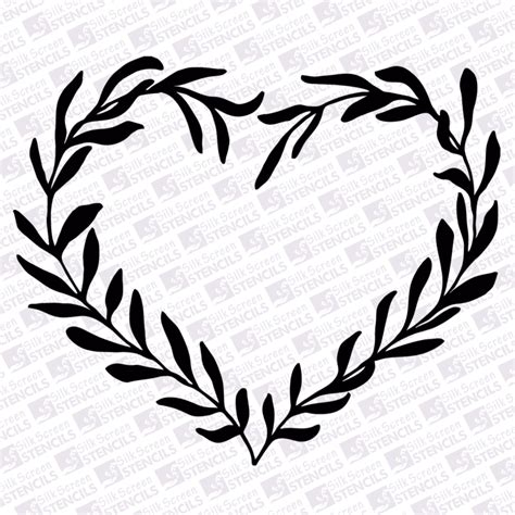 Heart Wreath Silkscreen Stencils