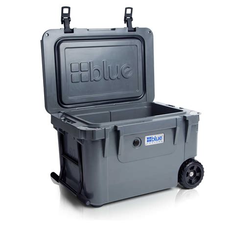 60 Quart Ice Vault Roto Molded Cooler With Wheels Blue Coolers