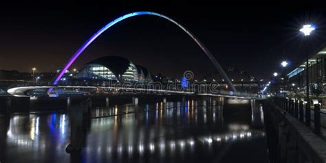 Newcastle Gateshead Quayside At Night Stock Photo - Image of millennium ...