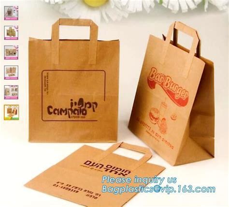 Custom Printed Kraft Paper Bags Food Grade With Window Bread Packaging