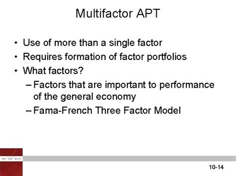 CHAPTER 10 Arbitrage Pricing Theory And Multifactor Models