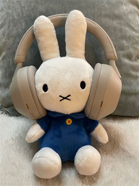 Miffy Rocking The Sony Wh 1000xm5 Miffy Fluffy Rabbit Sony Headphones