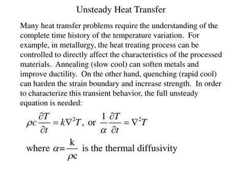 Ppt Unsteady Heat Transfer Powerpoint Presentation Free Download