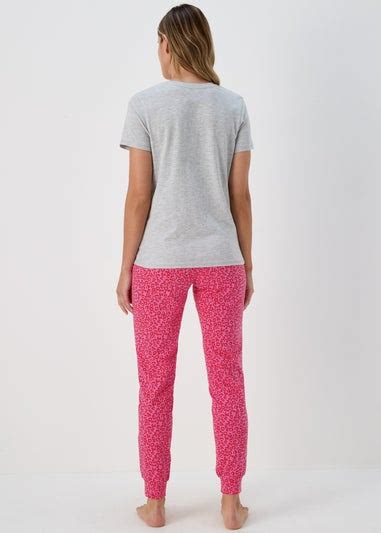 Pink Leopard Print Pyjama Bottoms Matalan