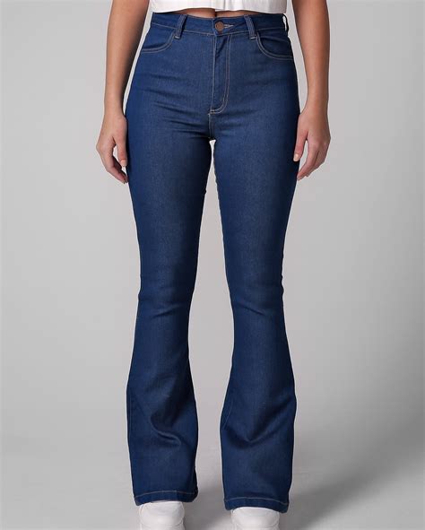 Riachuelo Calça jeans feminina bootcut cintura alta denim médio