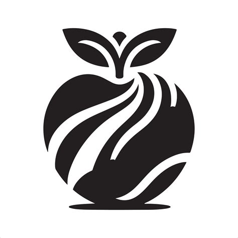 An apple design in black and white 48730459 Vector Art at Vecteezy