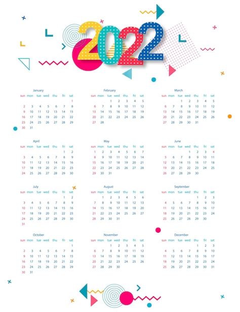 Kalender Mit Abstraktem Geometrischem Hintergrund Vorlage Vektor