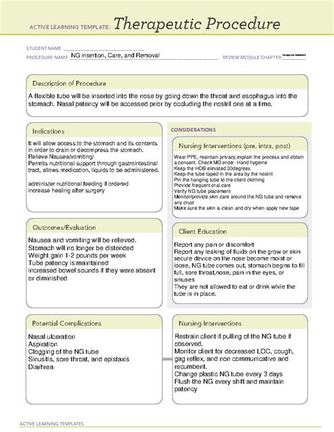 Active Learning Template NG Tube