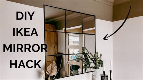 DIY Window Frame Mirror IKEA Mirror Hack YouTube