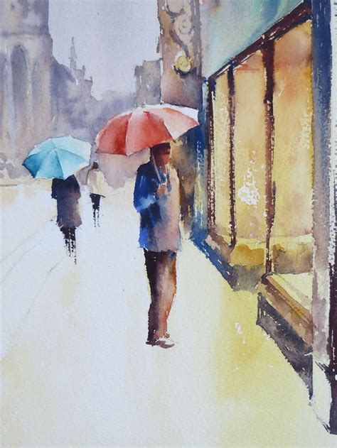 Winter Reflections A Rainy Street Scene Watercolour Tutorial