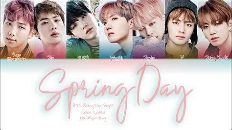 Bts 방탄소년단 Spring Day 봄날 Color Codedlyricshanromeng Youtube