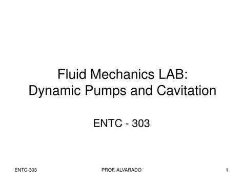 PPT Fluid Mechanics LAB Dynamic Pumps And Cavitation PowerPoint