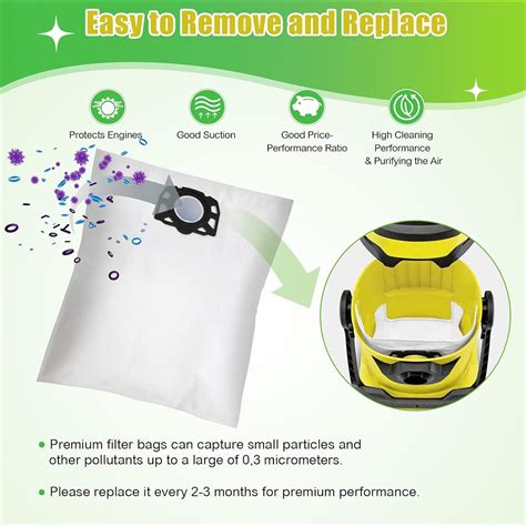 Filter Dust Bags For Karcher WD4 WD5 WD5 P WD6 Dry Vacuum Cleaner