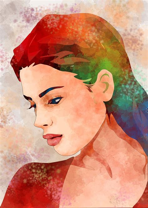 Girl Portrait Poster Picture Metal Print Paint By Nesrin Gulistan