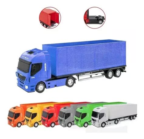 Caminhao Carreta Iveco Bau Hi Way Infantil Brinquedos Usual