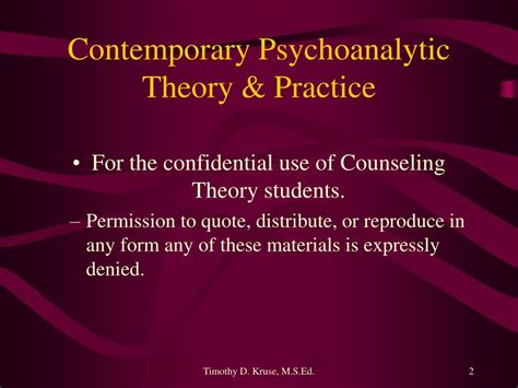 Ppt Contemporary Psychoanalytic Theory And Practice Powerpoint