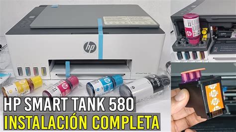 Cómo INSTALAR Impresora HP 580 por PRIMERA VEZ Colocar Cabezales Llenar