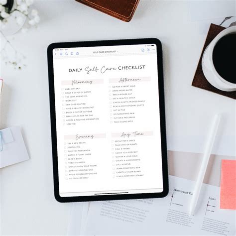 Self Care Checklist Printable Self Care Routine Digital Etsy
