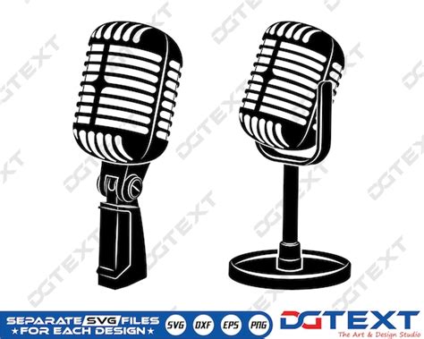 Microphone Svg Microphone Vector Silhouette Cricut File Etsy