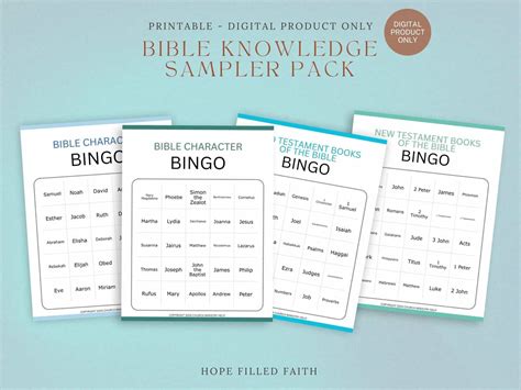 6 Free Printable Bible Bingo Games for Fun Church Activities