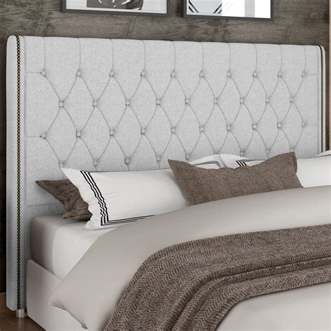 Cabeceira Cinza Claro - Cabeceira Cama Box Casal 140cm Estofada Frizza P05 Linho Cinza Claro ...