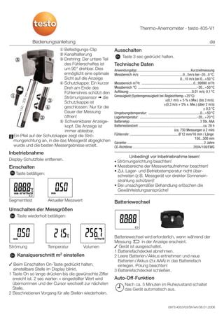 Hướng dẫn sử dụng Testo 405 PDF