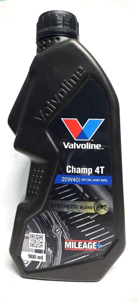 Valvoline Champ 4T 20W40 Synthetic Blend Petrol Engine Oil 900 Ml