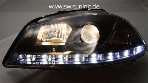 SW Light Scheinwerfer Seat Ibiza 6L 03 08 LED Standlicht Black SW