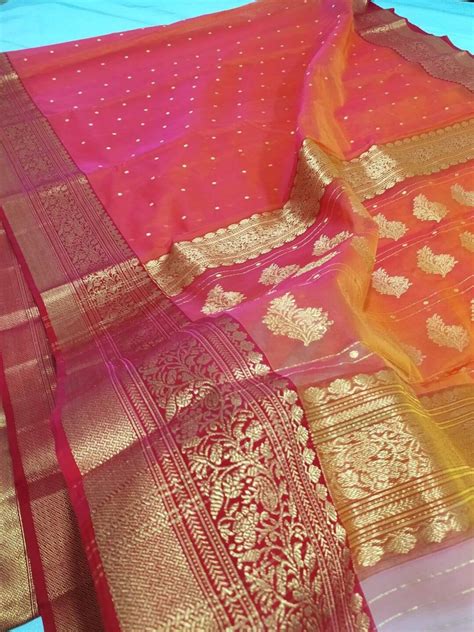 Pure Silk Saree Pure Chanderi Silk Saree With All Over Zari Buti