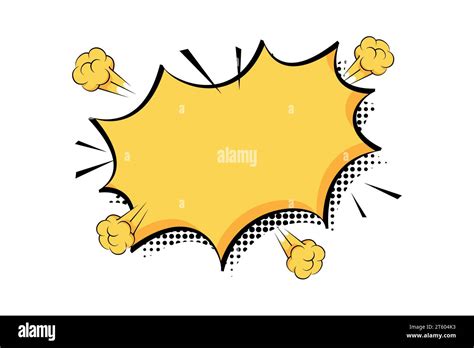 Comic Text Speech Chat Bubble Explosion Pop Art Style Starburst Comic