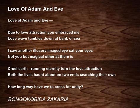 Love Of Adam And Eve by BONGOKOBIDA ZAKARIA - Love Of Adam And Eve Poem