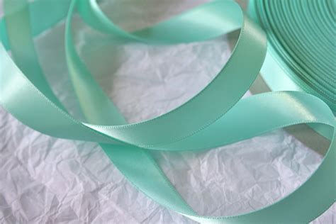 Robin S Egg Double Satin Ribbon By The Yard Etsy