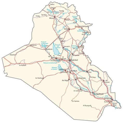 Iraq Map - Cities and Roads - GIS Geography