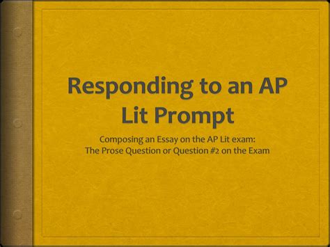 Ppt Responding To An Ap Lit Prompt Powerpoint Presentation Free