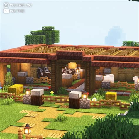 Minecraft: Animal Barn | Outdoor structures, Pergola, Outdoor