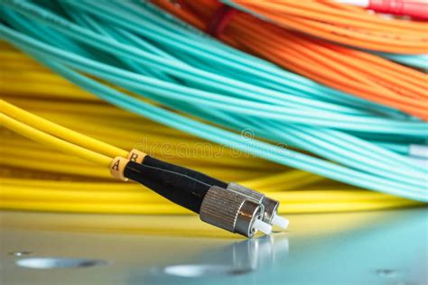 Fiber Optic Patch Cord Cable Used To Telecommunication Networks Stock