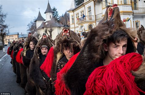 Romanian gypsy 'dancing bears' take to the streets at New Year to ward ...