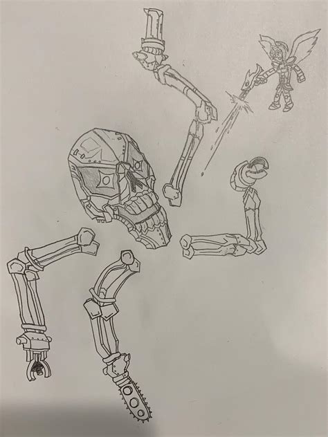 Skeletron Prime Drawing Unfinished Rterraria