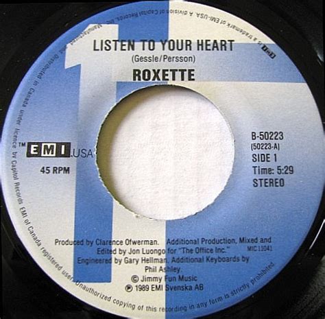 Roxette - Listen To Your Heart (1989, Vinyl) | Discogs